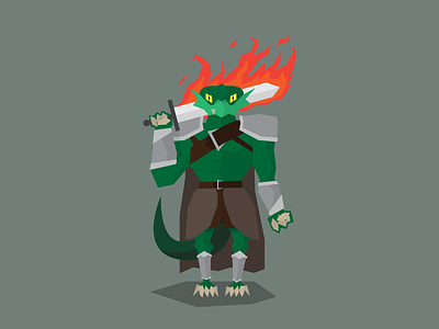 Crunch of Talonfall barbarian character dungeons and dragons illustration illustrator lizardfolk vector