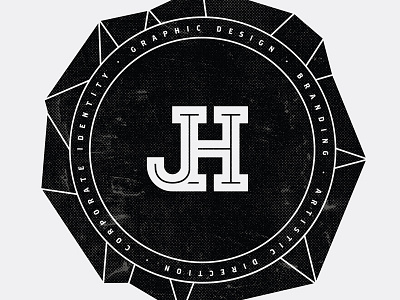 JH Diamond Logo badge black and white branding graphic design minimalist identity logo