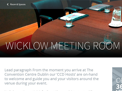 Convention Centre Room flat responsive rwd web