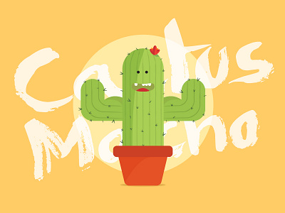 CactusMacho cactus free hot illustration wallpaper yellow