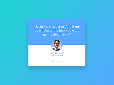 Day 007 Author Quote card flat module quote testimonial ui ux
