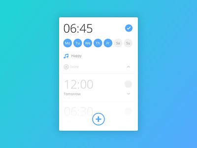 Day 013 - Alarm Clock alarm clock design flat mobile modular morning schedule ui ux widget