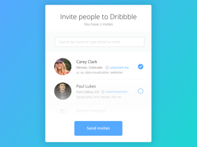 Day 021 - Dribbble Invitation Modal dialog dribbble email invite search