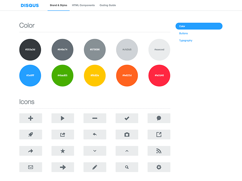 Disqus Style Guide (animated) blue flat gif interface style guide typography ui