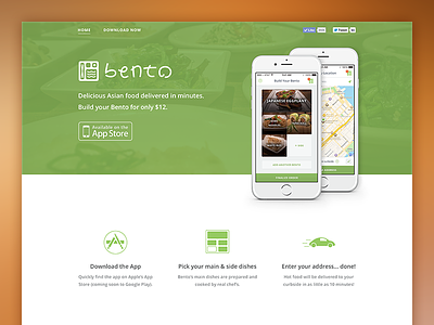 Bento Food Delivery Website app bento delivery food green orange site website