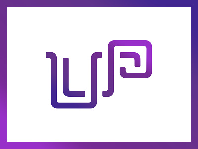 Logo and UP! chain conection lines logotype neon purple snake up