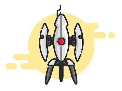 10/50: My first sentry turret. cute flat flatdesig graphicdesign graphicdesigner icon illustration portal sentryturret vector