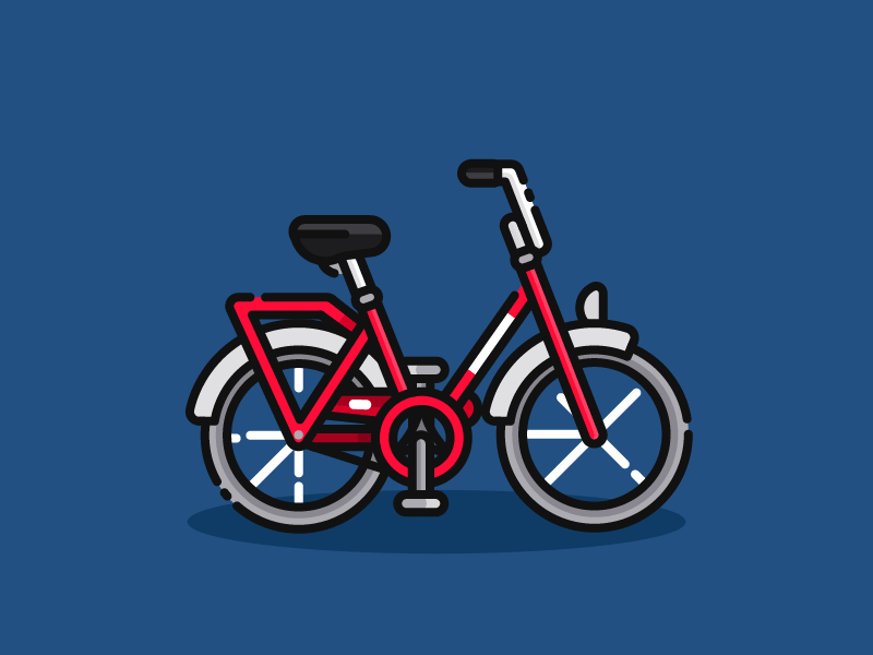 I want to ride my bike. bicycle bike cute flat flatdesing icon motion vector