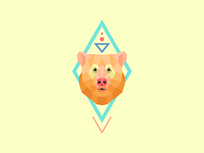 Low poly bear animals bear geometric poly