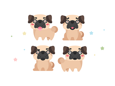 Pug collection character collection cute dog free pug