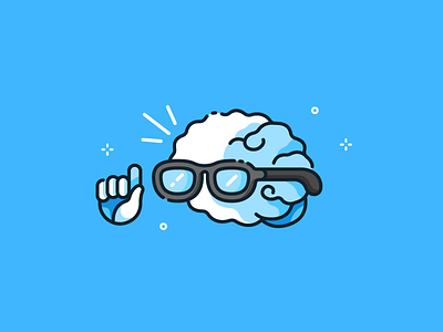 CEO blog brain character glasses illustration seo tool