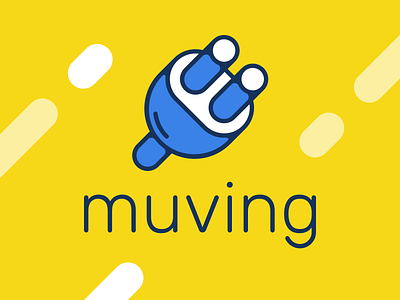 Muving logo redesign app branding design electricity logo motosharing muving plug redesign