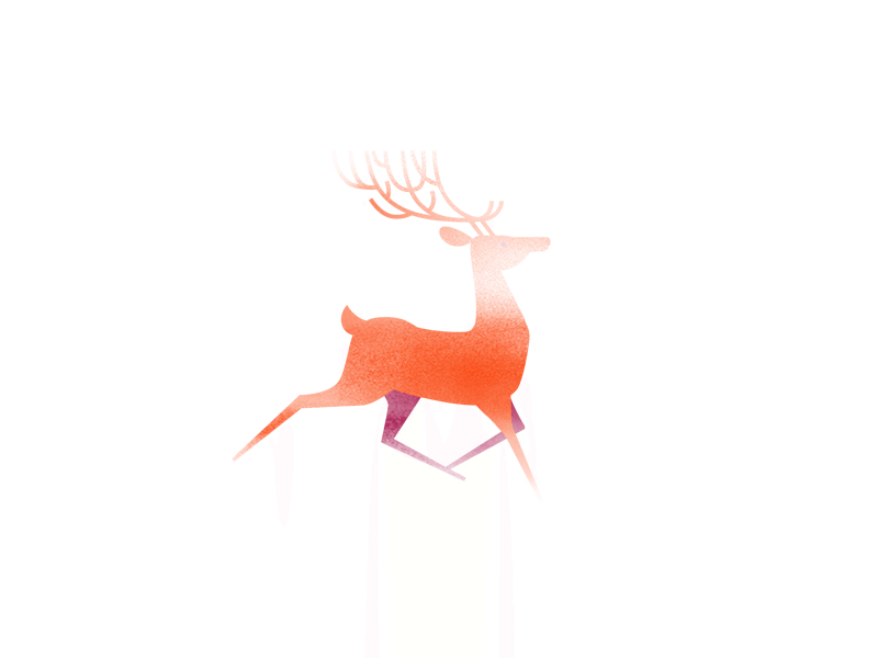Deer in the fog 2d animation character animation deer snow winter