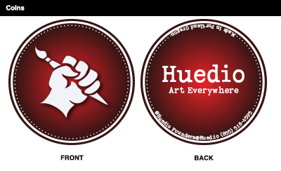 Huedio Coins art art power business cards coins vintage