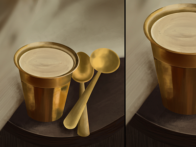 Tea time brass digital paiting illustration kerala procreate tea traditional