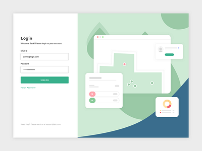 Tracking app login branding clean illustration logo typography ui ux vector