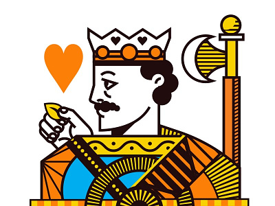 Jack Hearts card cards deck hearts illustration orange