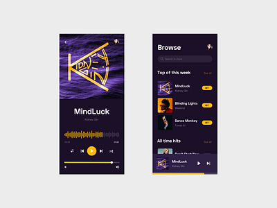 Music player list loader mobile mobile app mobile app design mobile design mobile ui mobile ui ux mobile ux music music app music player player player app player ui purple search search engine search results yellow