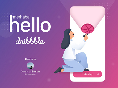 Hello dribbble, i'm Kudret! design hello dribbble hello world mobile typography ui