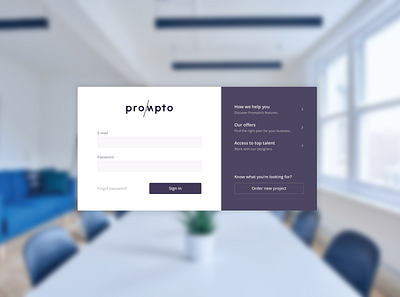 Prompto Login login ui uiux web