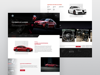 Alfa Romeo Giulia Dealership Landing Page clean design landing landingpage onepage ui ux web website