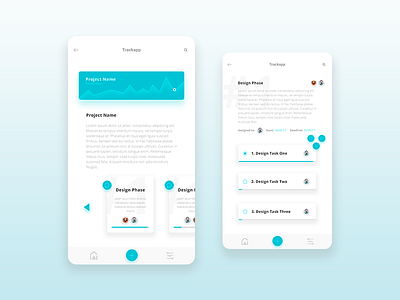 "Trackapp" Project Management App Concept app concept projectmanagmentapp ui