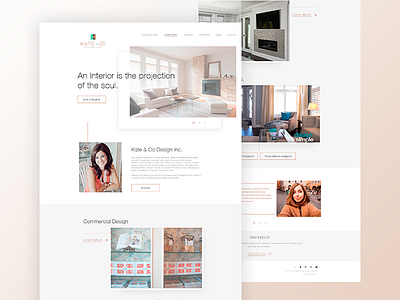 Kate + Co Design Inc. clean design elengant homepage interior interiordesign ui web webapp webui