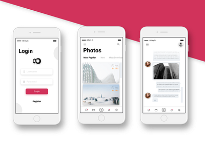 Photo Sharing Social App app design experience ios minimal mobile photo share ui user