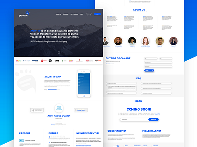 JAUNTIN' clean insurance landing onepage ui uidesign ux webdesign website