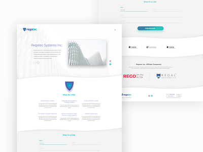 Regotec Systems Inc. clean design landing onepage ui ux web webdesign white