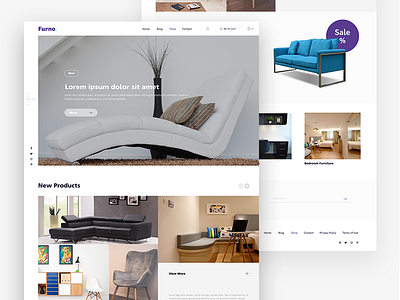 "Furno." Landing Page clean furniture landing landingpage shop ui ux web website