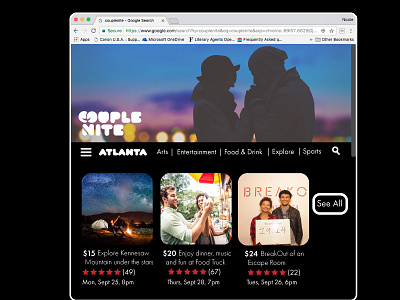 Couple Nite Homepage Mockup 2