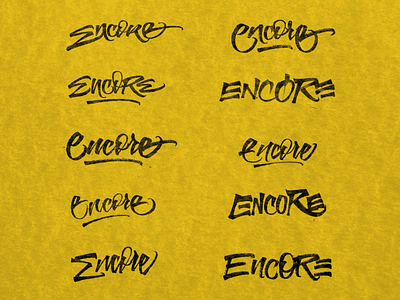 Encore - Lettering Sketches brushpen calligraphy graphicdesign handmade lettering lettering logo letters logo sketch type typography