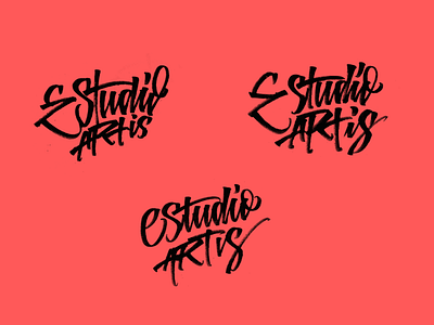 Estudio Artis - Logo Options brushpen calligraphy handmade lettering lettering logo logo type typography
