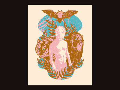 Portal Gods - Poster series 01 animals gigposter gods illustration poster print silkscreen textured illustration