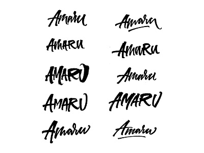 Amaru branding calligraphy handmade lettering logo sketch type typography