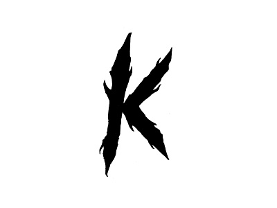 Infected K capital letter death metal initial lettering letters type typography