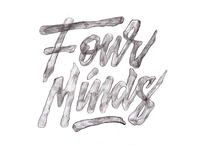 Four Minds - Pencil Sketch apparel logo lettering lettering illustrated letters logo organic pencil sketch streetwear logo typography