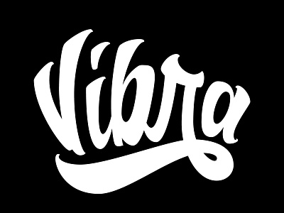 Vibra lettering script type typography vector