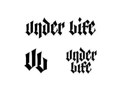 Under Life - Logotypes blackletter branding calligraphy graphic design lettering logo type typography