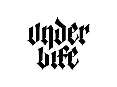 Under Life - Vertical Version blackletter branding lettering letters logo typography