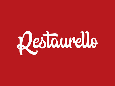 Restaurello app brand branding graphic design lettering logo restaurant script lettering sweden type typography vector