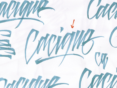 "Cacique" Brush Lettering Sketch