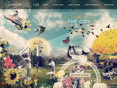 Swingers website homepage design illustration old school ux web design website