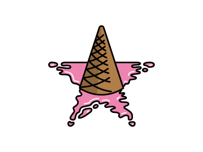 Ice Cream Star Logo accident bad luck brand cone identity insurance logo logomark mark pink star strawberry