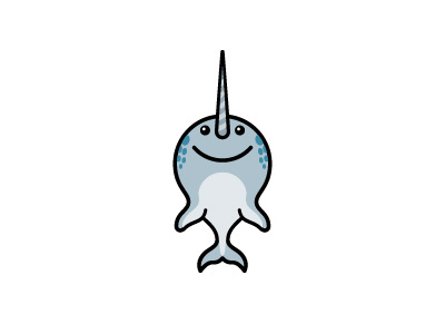 Narwhal Logo animal brand cartoon happy identity logo logomark mark mascot smile tusk whale