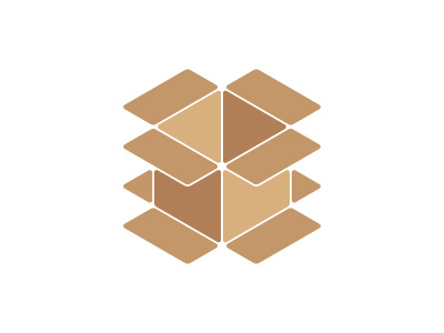 Exabox Logo box brand brown cardboard design identity logo logomark mark open unfolded vector