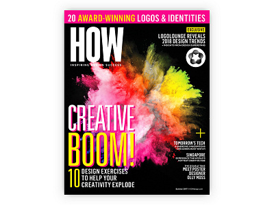 HOW Magazine Cover 3d cover design how magazine logo logo trends logotrends magazine cover mark print print is not dead vector