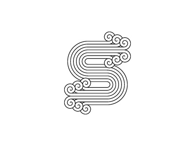 Swirling Logo brand curves design identity logo logomark mark spiral swirls vector waves wind