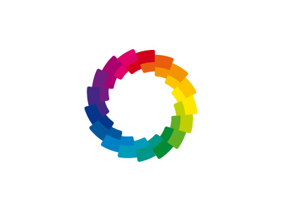 Chromatics Logo brand circle colorful design identity logo logomark mark rainbow spectrum spiral vector